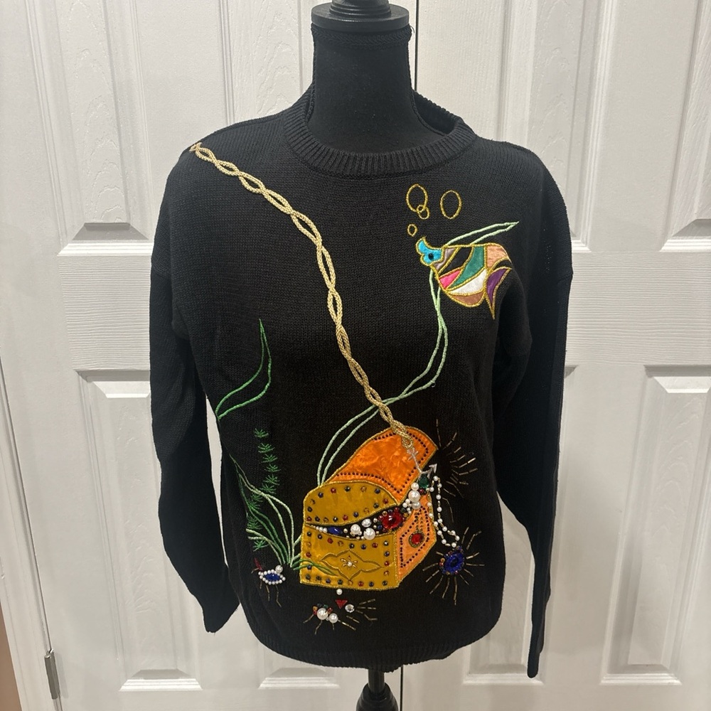 ORY NYC VINTAGE 3D embroidered sweater size m